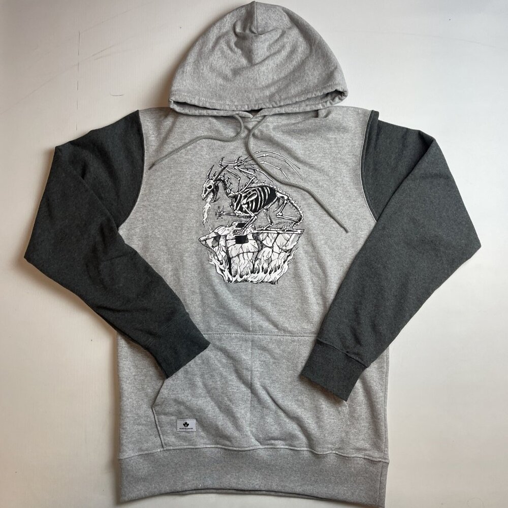 Y2K RDS Red Dragon Mens M Hoodie Skateboard Graphic Dragon Grey CANADA MADE